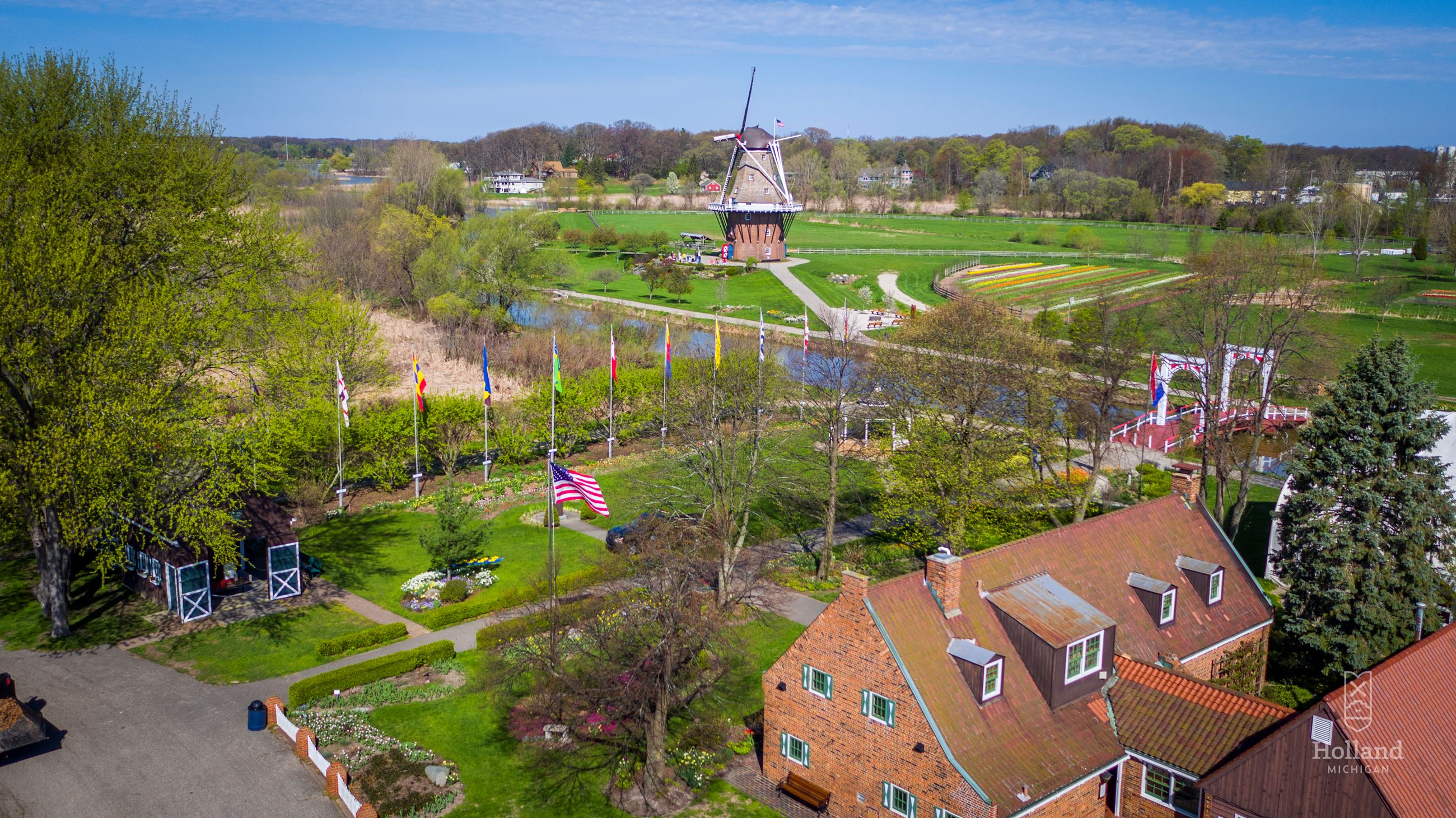 Windmill Island Gardens drone