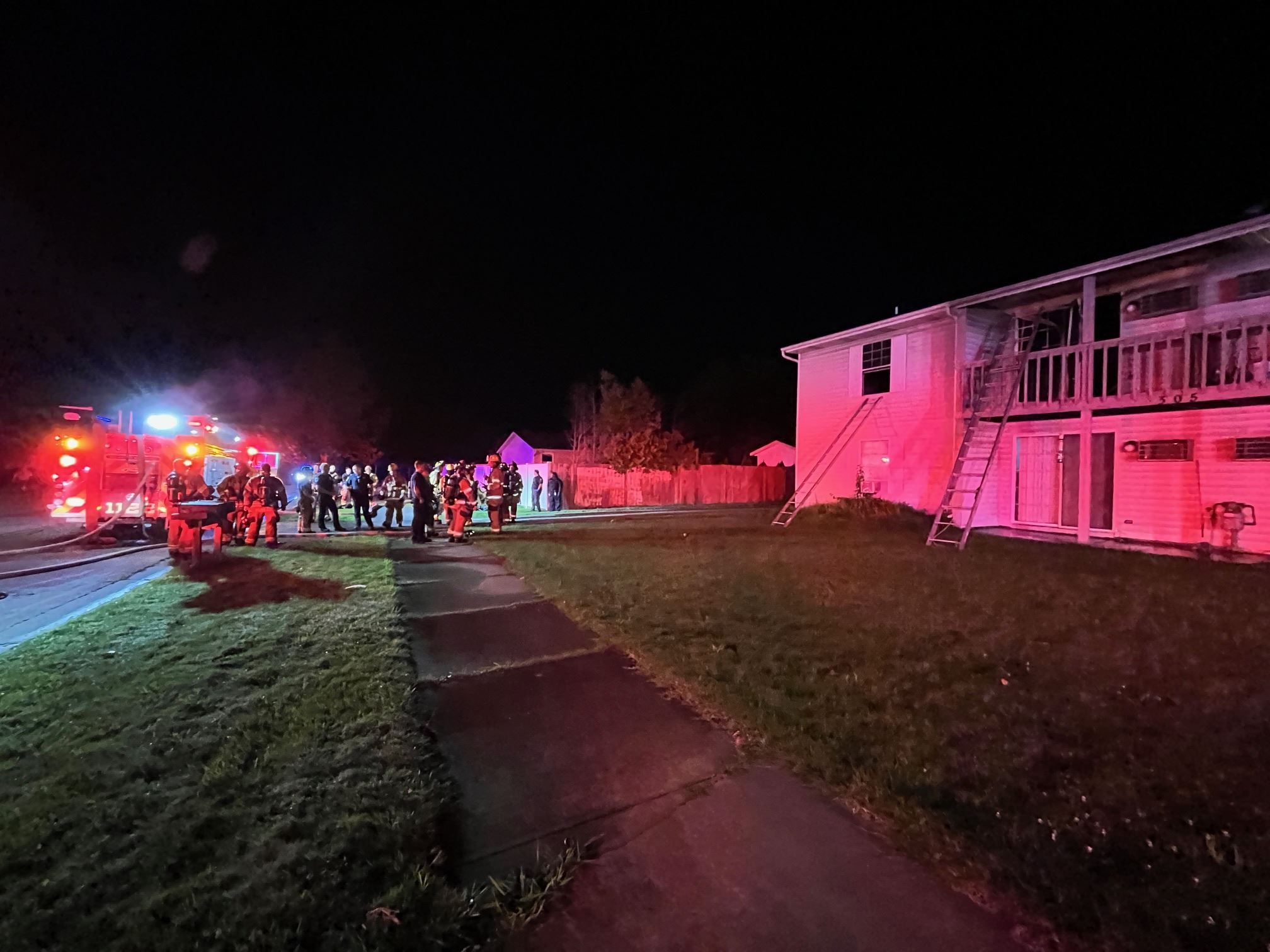 An apartment fire and Holland Fire Department personnel at 305 Stratford Way 07.22.2024