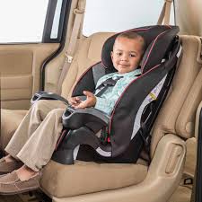 Child sitting in a car seat that has a five point harness